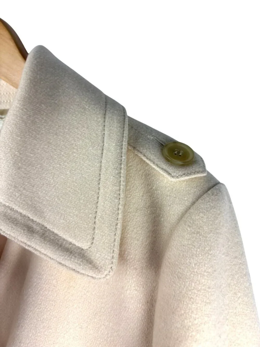 J. Crew Double-Breasted Satin Lined Cream Wool Peacoat Women's Size 8 - Picture 9 of 11
